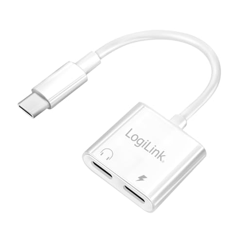 Logilink Ua0433 - Adattatore Usb-C Con Porta Di Ricarica Pd (Powerdelivery) Max. 60 W, Utilizzare Le Cuffie E Contemporaneamente Caricare Il Telefono