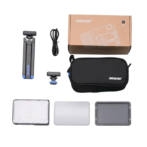 Aputure Amaran Ace - Kit Di Luci Led Bicolore Per Fotocamera, 25 X 25 W, Con Mini Treppiede E Griglia Di Controllo Della Luce, Colore: Carbone