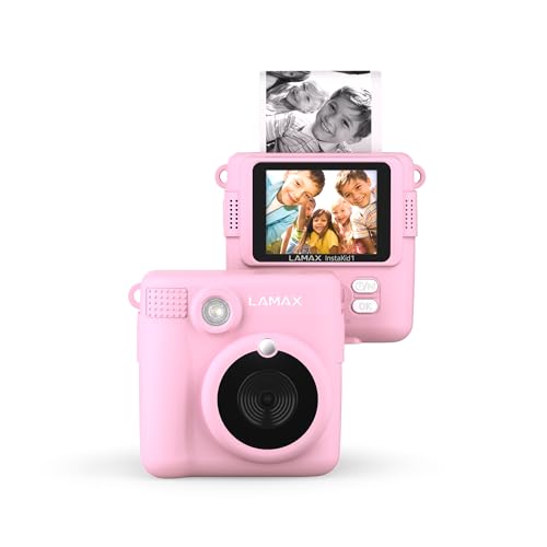 Lamax Instakid1 Fotocamera Istantanea Rosa Batteria Integrata, Con Flash Integrato, Video Full Hd, A Prova Di Spruzzi