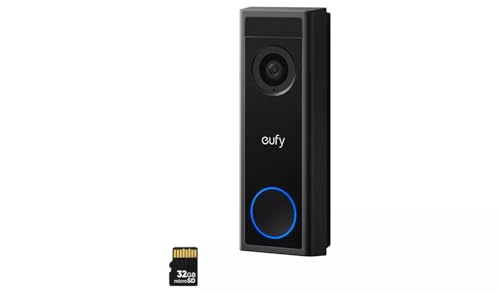 Eufy Campanello Video C31, 2K Fhd, Alimentato A Batteria O Hardwire, Batteria A Sgancio Rapido, Registrazione 24/7, Compatibile Homebase S380