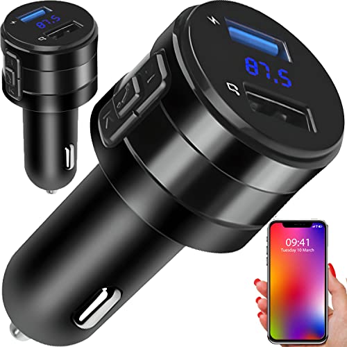 Retoo Trasmettitore Fm Bluetooth Black Con Doppio Caricatore Usb, Lettore Di Schede Sd Tf E Display Digitale, Kit Vivavoce Per Auto, Adattatore Audio