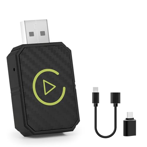 Adattatore Per Android Auto Wireless & Carplay Wireless 2 In1 Mini, Carplay Wireless Stick Plug Play Bluetooth Auto Stabile E Veloce, Compatibile Con