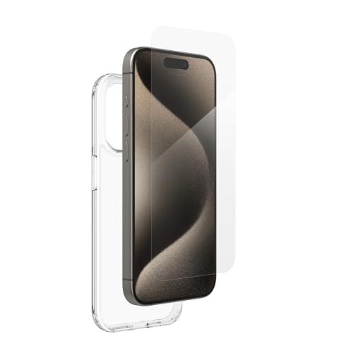 Zagg Invisibleshield Glass Elite 360 Pellicola Protettiva Compatibile Con Apple Iphone 15 Pro, Senza Sbavature, Copertura Totale, Antigraffio, Bordi R