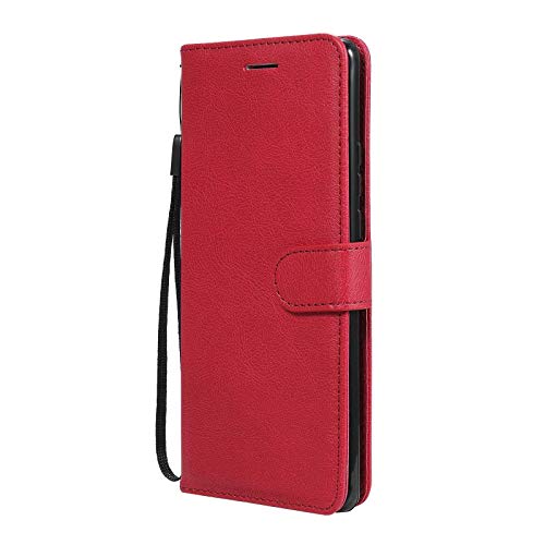 Dendico Cover Per Huawei Mate 40 Pro, Portafoglio Pu Custodia In Pelle, Flip Libro Tpu Bumper Caso Per Huawei Mate 40 Pro - Rosso