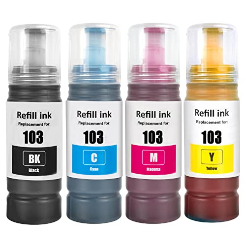 Shuolei 103 Inchiostro Compatibile Con Epson 103 Flaconi Di Inchiostro Multipack Per L1110 L1210 L1250 L3100 L3101 L3110 L3111 L3116 L3150 L3151 L3156