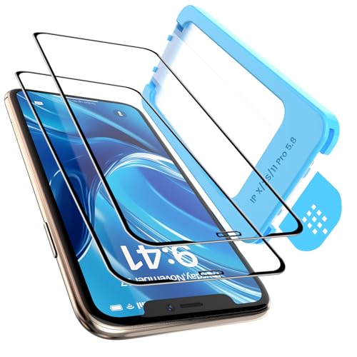 Deinodon Vetro Temperato Per Iphone 11 Pro/Iphone Xs/X [2 Pezzi] Protezione Schermo Completa [Installazione Automatica] Pellicola Protettiva 9H Milita