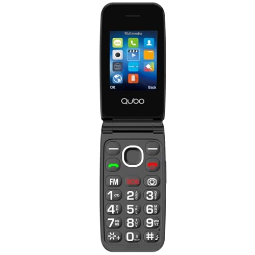 Qubo Gsm Telefono Cellulare Per Anziani,Flip Telefoni Cellulari Tasti Grandi,Volume Alto,Funzione Sos,2.4",Contatti Con Immagini,Chiamata Rapida,Cellu