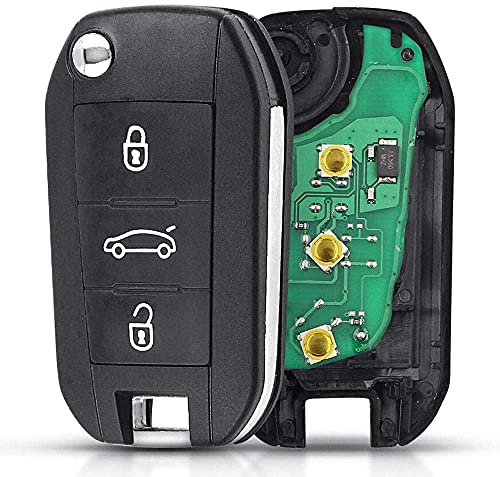 Proplip - Chiave Completa Con Elettronica Da Programmare, Compatibile Con Peugeot 3 Pulsanti 2008 3008 308 5008 508 434 Mhz, Telecomando Vergine