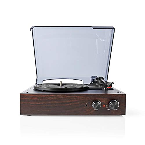 Nedis Tocadiscos 33/45 / 78 Rpm | 18 W |Conversión A Mp3 | Abs/Mdf | Marrón