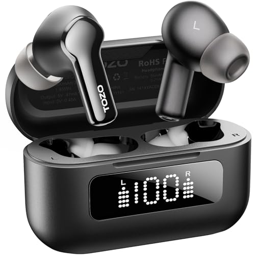 Tozo Nc3 Cuffie Bluetooth 5.3 Con Ibrido Anc Chiamata Ia Enc Origx 2.0 Acustica Eqs Regolazione 55 Ore Riproduzione Led Schermo Gioco Modalità Usb Tip