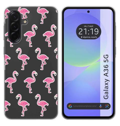 Tumundosmartphone Custodia In Silicone Trasparente Per Samsung Galaxy A36 5G Motivo Fenicottero Disegni