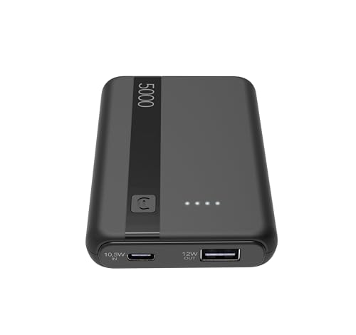 Cellularline - Power Bank 5000 - Capacità: 5000Mah - Input: 1Xusb-C 10.5W - Output: 1Xusb 12W - Celle: Li-Ion Battery - Led Luminosi Indicano Carica R