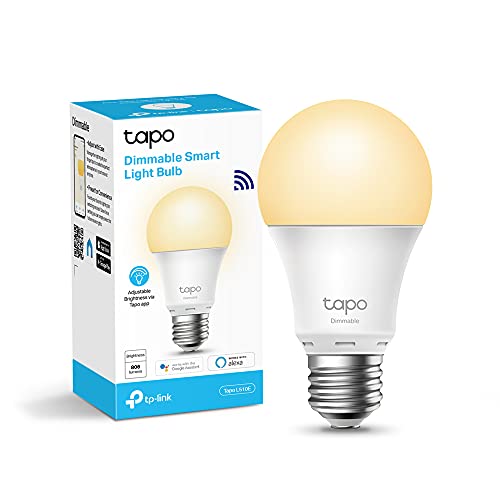 Tapo L510E Lampadina Wi-Fi E27, Funziona Con Amazon Alexa E Google Home, 806 Lumen, Giallo Caldo Dimmerabile Dall' 1% Al 100%, 2700 K, Controllo Da Re