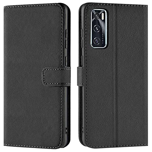 Verco Custodia Per Vivo Y70, Case Per Vivo Y70 Cover Pu Pelle Portafoglio Protettiva, Nero