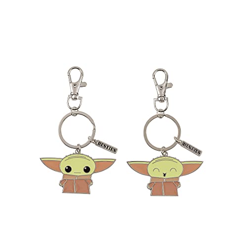 Disney Baby Yoda Verde, Marrone E Argento Portachiavi Bff Set, Verde E Beige, Taglia Unica