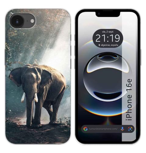 Tumundosmartphone Custodia In Silicone Per Iphone 16E (6.1) Design Elefante Disegni