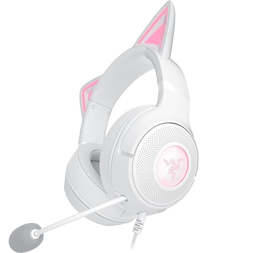 Razer Kraken Kitty V2 - Cuffia Rgb Cablata Con Orecchie Kitty Per Giochi E Streaming (325 G, Driver Triforce Da 40 Mm, Microfono Cardioide Hyperclear,
