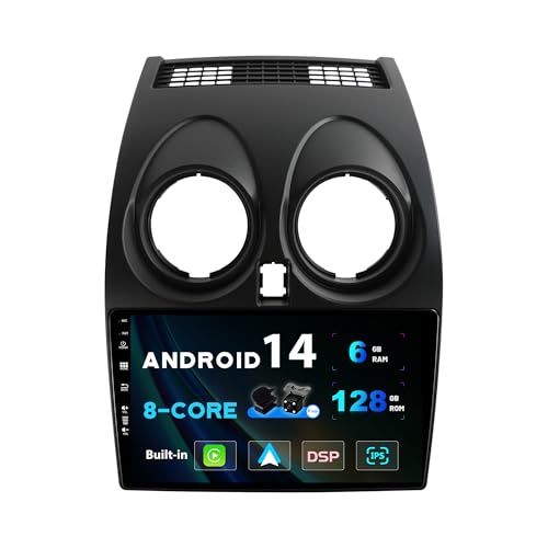 Sxauto [6Gb+128Gb] Android 14 Ips Autoradio Per Ni-Ssan Qashqai J10 (2006-2015) - Senza Fili Carplay & Android Auto - Camera + Mic - Dsp Dab Fast-Boot