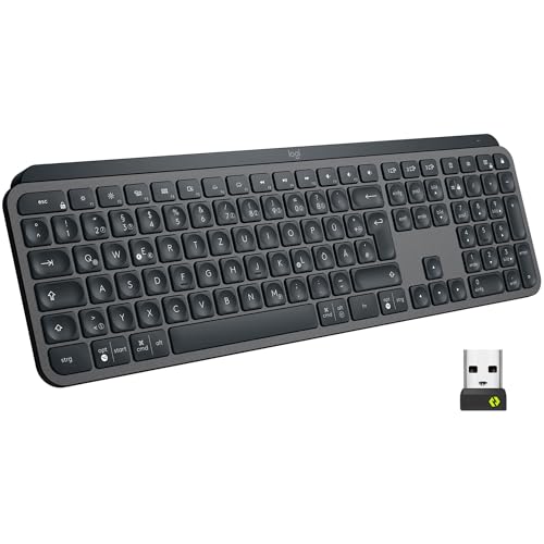 Logitech Mx Keys For Business - Tastiera Wireless Retroilluminata, Layout Tedesco Qwertz - Grigio