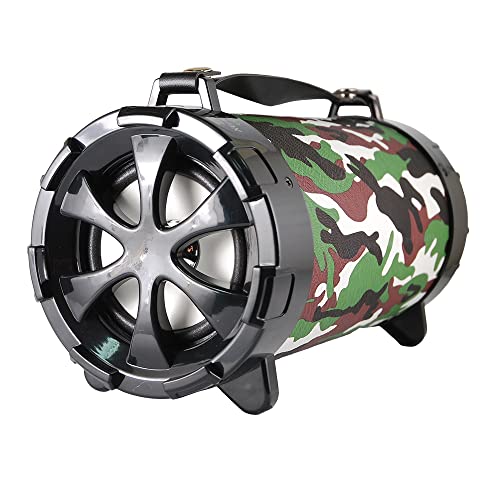Speaker Cassa Bt Portatile Altoparlante Wifi Boombox Ingressi Usb Aux Micro Sd Camouflage 29 X 14 Cm Hard3166