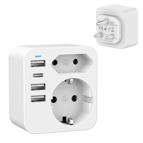Hanyeal Adattatore Da Viaggio Sud Africa Sud Africa Adattatore Sud Africa Presa Tipo M, Con 4 Usb 3.4A, Adattatore Per Presa Sudafrica, Mozambico, Bhu