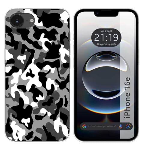 Tumundosmartphone Cover In Silicone Per Iphone 16E (6.1) Motivo Snow Camouflage Disegni