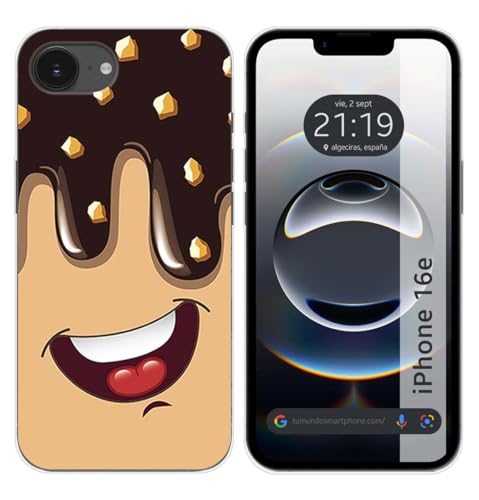 Tumundosmartphone Cover In Silicone Per Iphone 16E (6.1) Motivo Gelato Cioccolato Disegni