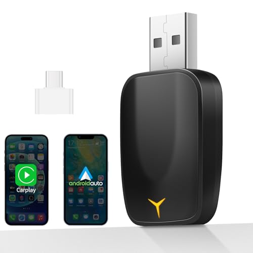 Adattatore Wireless Per Carplay E Android Auto, 2 In 1 Chiavetta Per Convertire Android Auto/Carplay Cablato In Wireless, Compatibile Con Auto Con Aa
