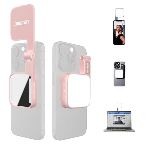 Amaran Go - Luce Magnetica Per Selfie, Compatibile Con Magneti Magsafe E Qi2, Doppia Sorgente Luminosa A Led Con Luce A Specchio Regolabile E Cct (270