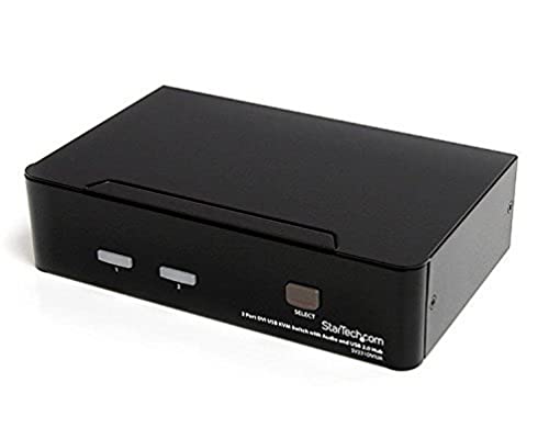 Startech.Com Switch Kvm Dvi Usb 2 Porte, Con Audio E Hub Usb 2.0 (Sv231Dviua)