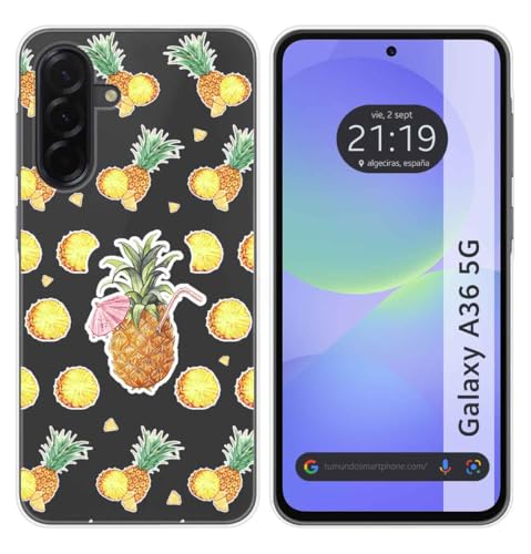 Tumundosmartphone Custodia In Silicone Trasparente Per Samsung Galaxy A36 5G Motivo Ananas Disegni