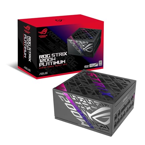 Asus Rog Strix 1200P Gaming, Alimentatore Modulare Per Pc, 1200W Di Potenza, Pcle Gen 5.0, 80 Plus Titanium, Standard Atx 3.1, Ventola Con Doppio Cusc