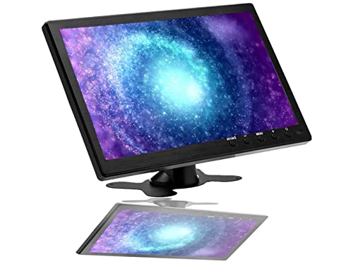 Camecho 10,1" Monitor Portatile Hd 1024 * 600 Display Monitor Cctv Altoparlante Integrato Con Connettore Hdmi-Vga-Av-Bnc Compatibile Con Pc, Dvd, Tv,