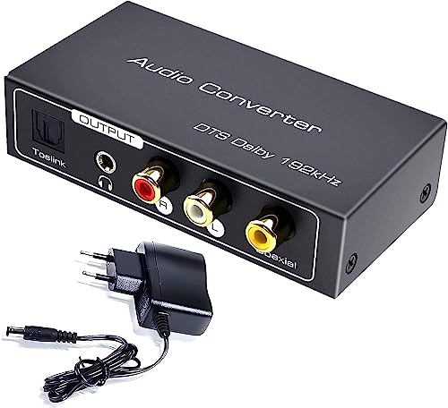 Amanka Arc Audio Estrattore Hdmi Extractor Convertitore,Hdmi 192Khz Audio Adattatore Supporto Hdmi Audio Analog To Coassiale Toslink Stereo Audio Rca 