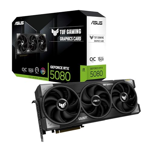 Asus Tuf Gaming Nvidia Geforce Rtx 5080 Oc Edition, Scheda Grafica 16 Gb Gddr7, 256 Bit, Pcie 5.0, Hdmi, Displayport, Software Gpu Tweak Iii, Nera, Tu
