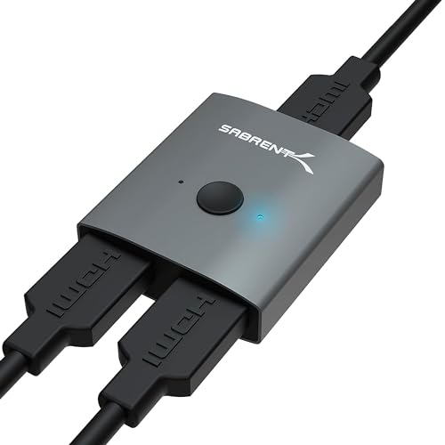 Sabrent Sdoppiatore Hdmi Switch - Hdmi Splitter 1 Ingresso 2 Uscite O 2 In 1 Out, Supporta 4K, 2K, 3D Per Xbox, Ps5 Ps4 Ps3 Roku O Hd Tv Fire Stick (D