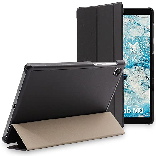 Ebeststar - Cover Per Lenovo Tab M8 2021 (3Rd Gen), M8 Hd 2019, Custodia Protezione Flip Magnetica, Slim Case Sottile Pelle Pu, Nero