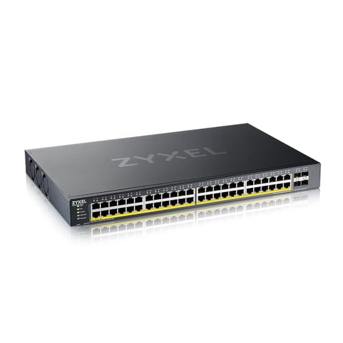 Zyxel Nebula Switch Poe + Smart Managed Ethernet 48 Porte Gigabit Con 375 Watt Budget E 4 Slot Sfp + 10G, Modalità Cloud Ibrida [Xgs1935-52Hp]