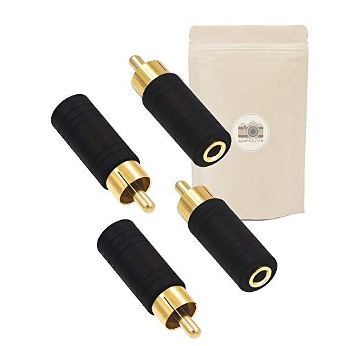 Adaptout 4X Adattatore Da Spina Rca Maschio A Presa Mini Jack 3.5Mm Femmina - Placcato Oro 18K Marca Francese