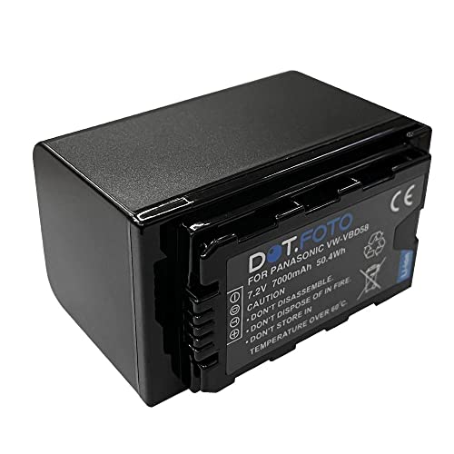 Dot.Foto Vw-Vbd58 Premium Alta Capacità 7.2V / 7000Mah Batteria Ricaricabile Con Pannello Led Per Panasonic Hc-X1500, Hc-X2000