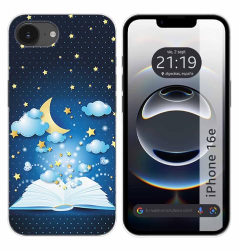 Tumundosmartphone Custodia In Silicone Per Iphone 16E (6.1) Design Libro Racconti Disegni