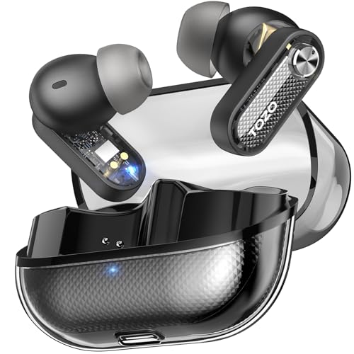 Tozo Crystal Pods Cuffie Bluetooth 5.4 Con Ibrido Anc Chiamata Ia Enc Origx 2.0 Acustica Eq Regolazione 35 Ore Riproduzione Gioco Modalità Ricarica Ra
