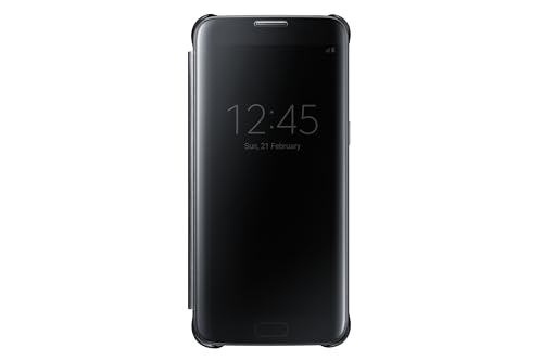 Samsung Galaxy S7 Edge Clear Semi-Opaque Flip View Custodia, Nero