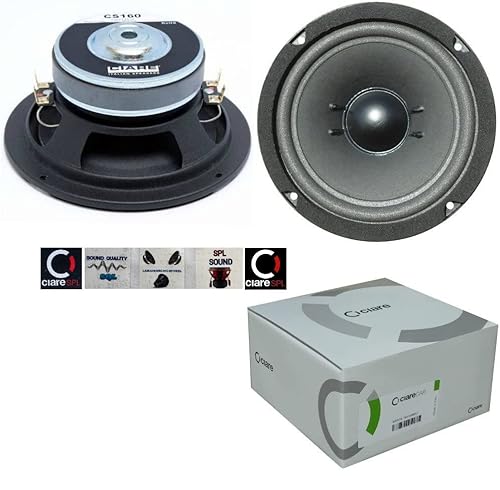1 Ciare Cs160 Subwoofer Da 40 + 40 Watt Rms E 120 + 120 Watt Max Da 6,5" 16,50 Cm 165 Mm Dvc Doppia Bobina 4 + 4 Ohm Ottimo Porte Portiere Auto, 1 Pez