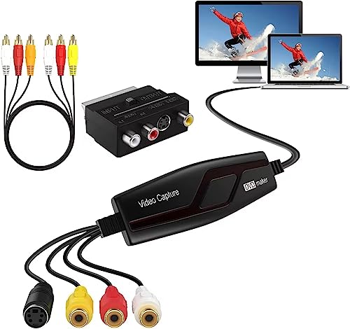 Scheda Di Acquisizione Video Capture Card, Hd 1080P Scheda Di Acquisizione Usb 2.0, Video Grabber Per Rca A Usb-Convertire Vhs Vcr Hi8 Mini Dv A Digit
