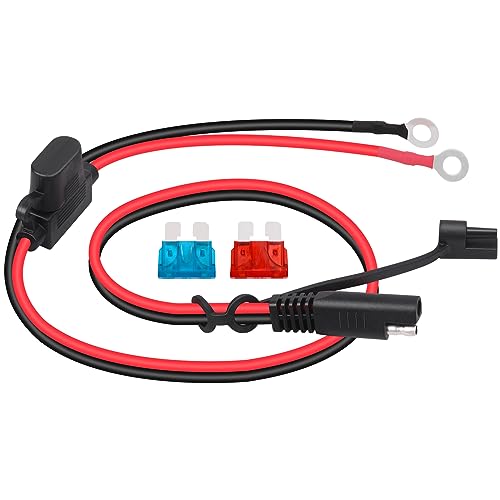 Dongge Sae Connettore Caricabatteria Moto Cavo Di Ricarica Sae Sae Taglia Rapidamente La Spina Al Fusibile Terminale Ad Anello Da 12 V, Adatto Per La