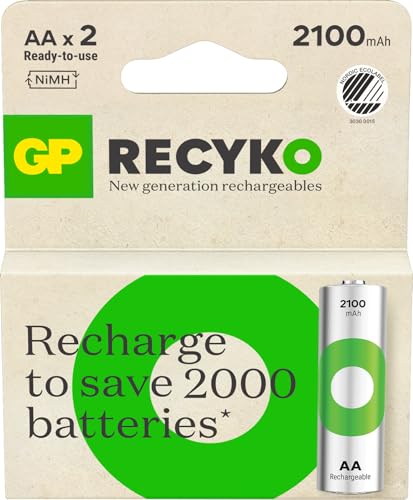 Gp Batteries 223679 Blister 2 Batterie Ricaricabili Stilo Aa 2100 Mah Recyko