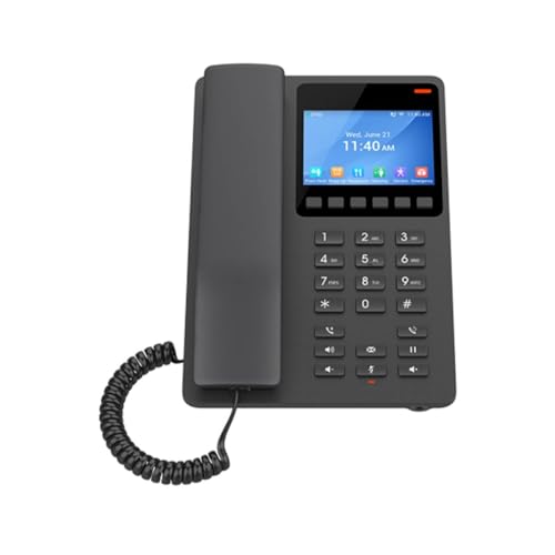 Grandstream Ghp631W - Telefono Da Scrivania Per Hotel, Display Lcd A Colori Da 3,5", Poe, Wifi Dual Band 6, Nero