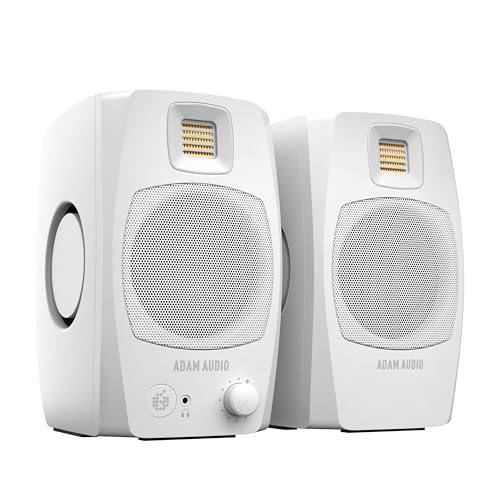 Adam Audio Sistema Di Monitoraggio Attivo Da Desktop D3V Con Connessione Usb-C (Coppia, Bianco)