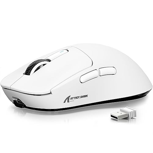 Attack Shark Pixart Paw3395 - Mouse Ultraleggero X3, 49 G, Sensore Da Gioco, Bt/2.4G, Wireless/Cablato, 26000 Dpi, Batteria 200 Ore, Mouse Da Ufficio 